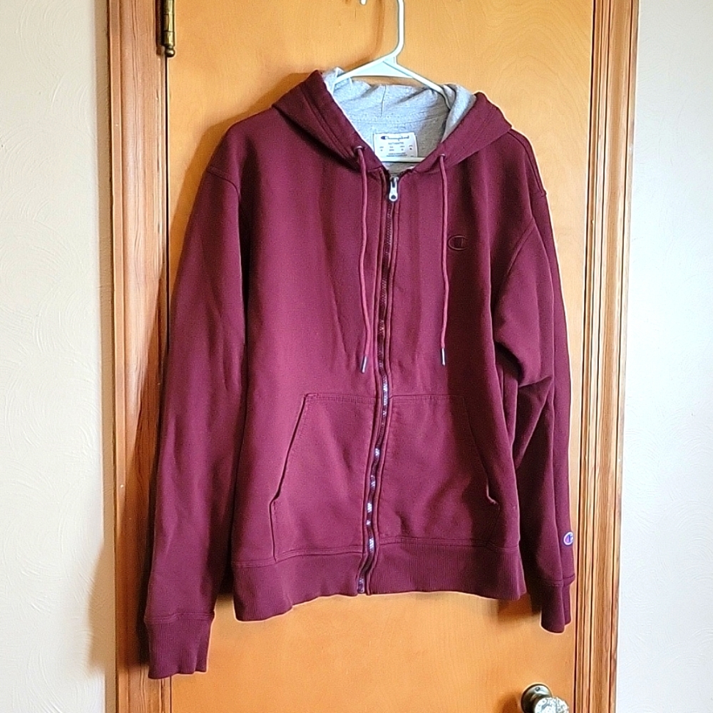 Champion Hooded zip-up jacket spot on back of hood